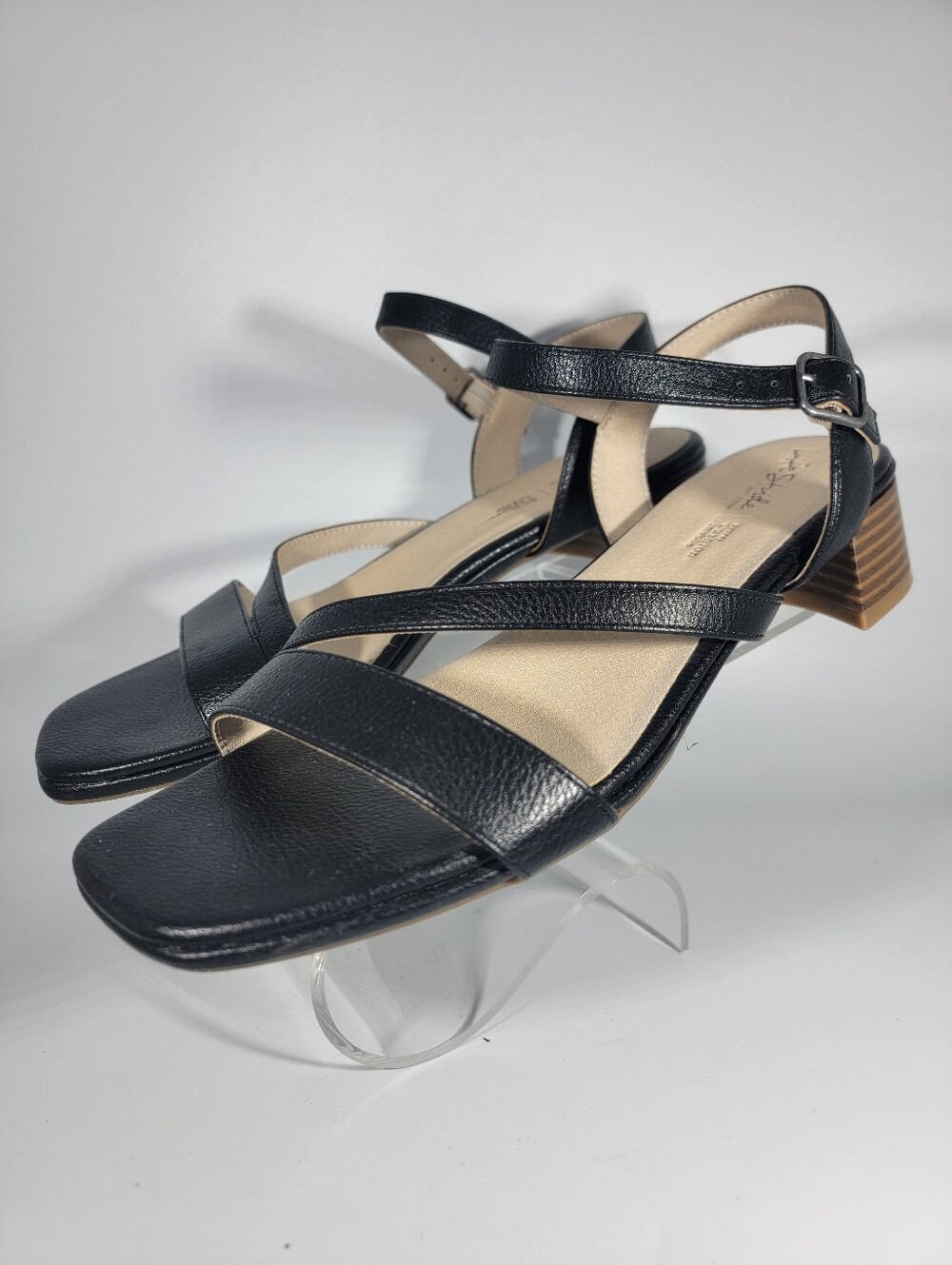 LIFESTRIDE Secret Cushion Julep Ankle Strap Black Comfort Sandals US 9 Wide